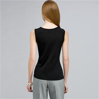 Sleeveless Scoop Neck Shell., , large