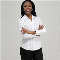 Platinum Blue Stripes Easy Care Fitted Shirt , , medium
