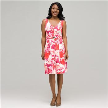 Floral V-Neck Dress, , large