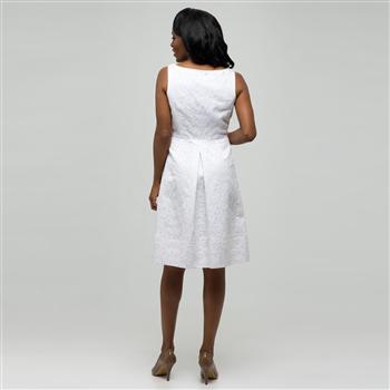 White Dress with Jewel Neckline, , large