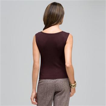 Sleeveless Scoop Neck Shell, , large