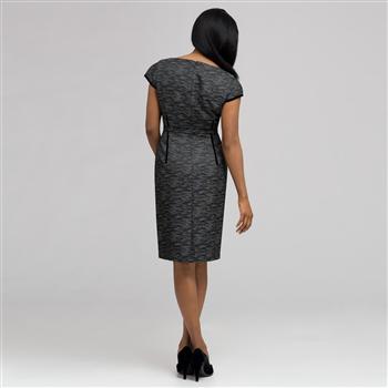 Dart Dress With Velvet Trim, , large