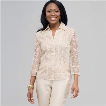 Floral Print Shirt Jacket., , large